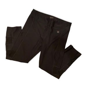Vogo by athletica size large black sheer mesh capri athletic legging